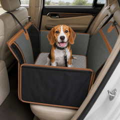 Hard Bottom Dog Car Seat – Stable Travel Bed with PU Leather & Washable Cover
