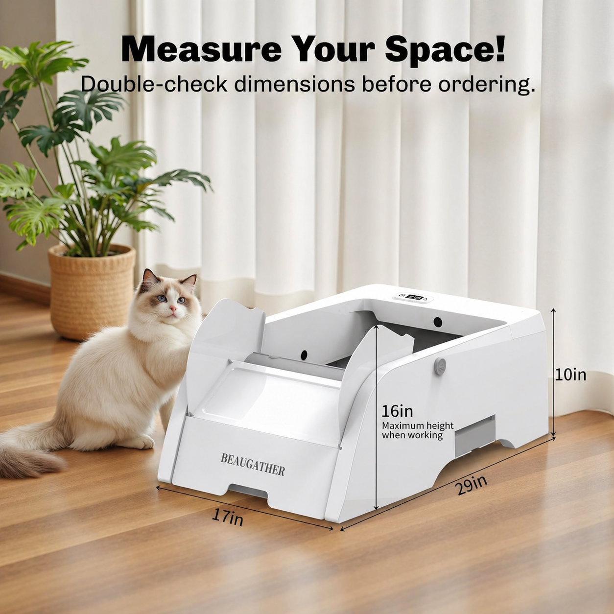 self cleaning cat litter box with dimensions open design beaugather size guide modern home with cat