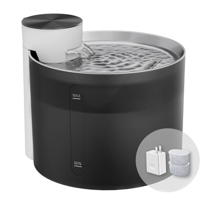 Stainless steel cat water fountain 3.5L with ultra-quiet pump and filtered flowing water for cats and small dogs