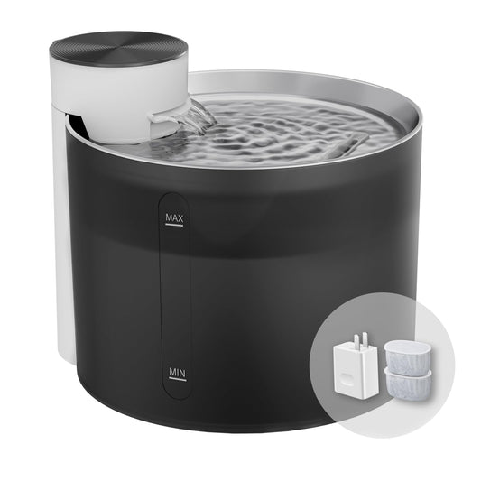 Stainless steel cat water fountain 3.5L with ultra-quiet pump and filtered flowing water for cats and small dogs