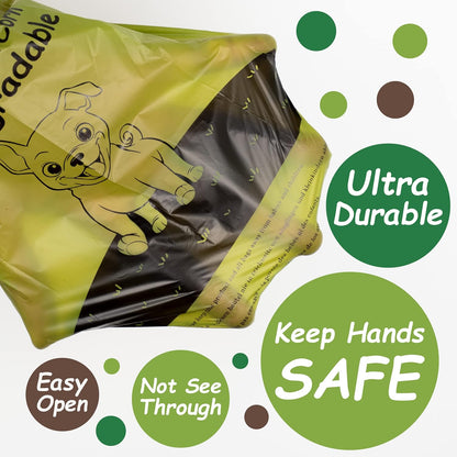 Ultra durable dog poop bags, thick leak-proof and not see-through pet waste bags with easy open design for safe and hygienic cleanup